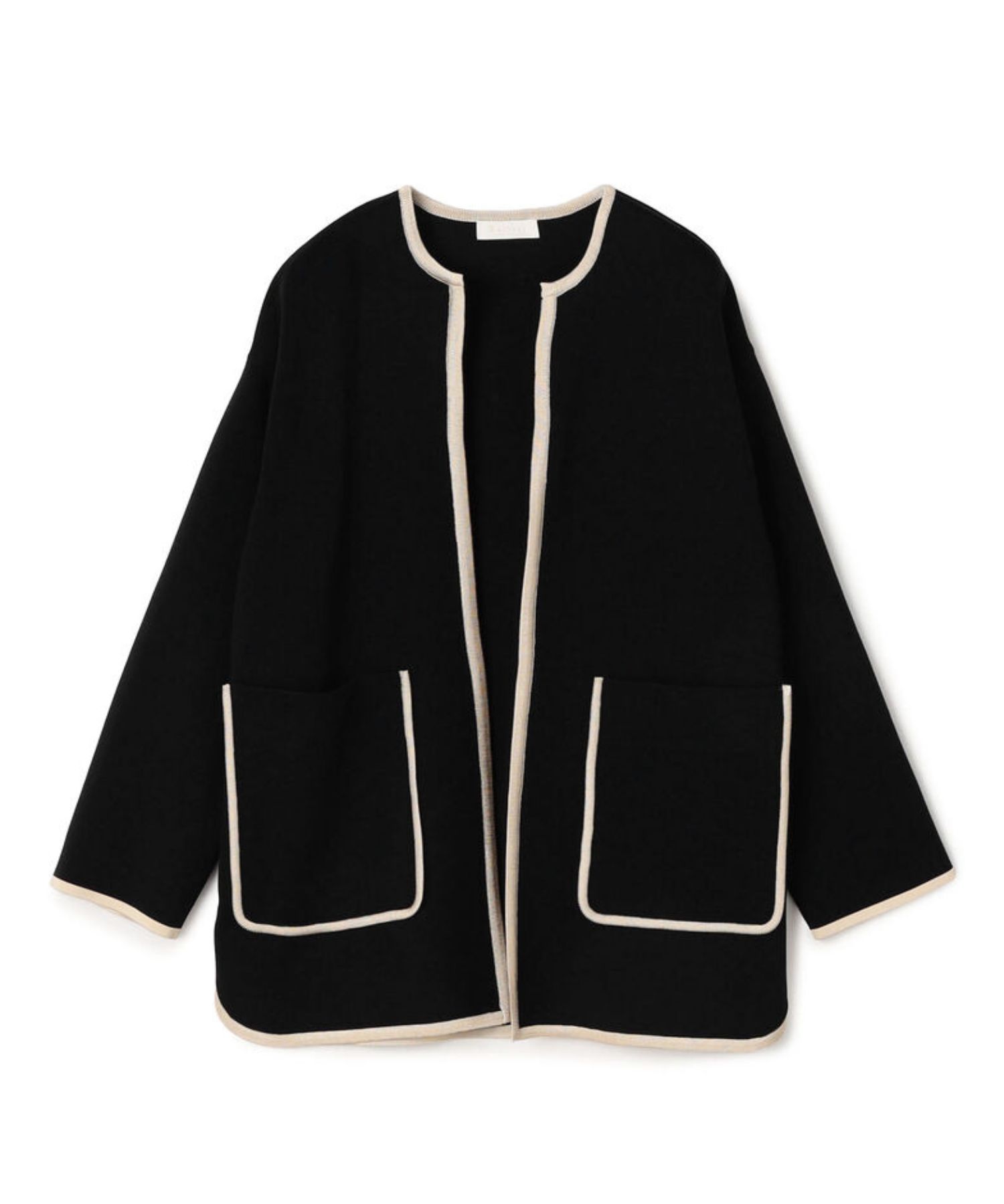 ミラノリブ 2ポケットカーディガン ( ネイビー) アセテート / 伸縮性有り / 裏地無し / 手洗可 / 11-02-61-02012