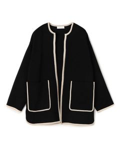 ミラノリブ 2ポケットカーディガン ( ネイビー) アセテート / 伸縮性有り / 裏地無し / 手洗可 / 11-02-61-02012