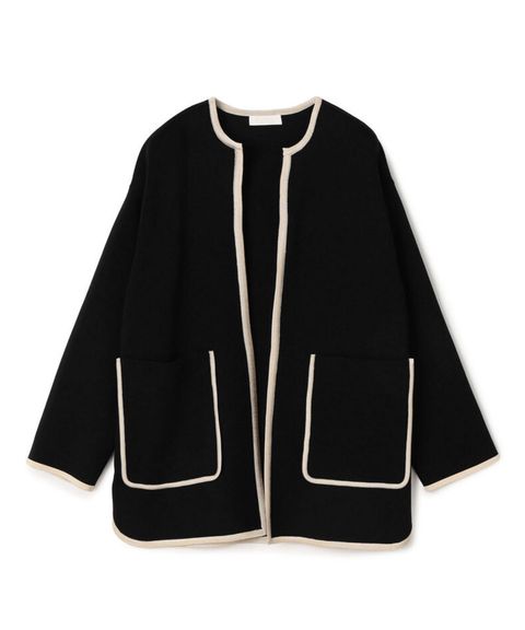 ミラノリブ 2ポケットカーディガン ( ネイビー) アセテート / 伸縮性有り / 裏地無し / 手洗可 / 11-02-61-02012