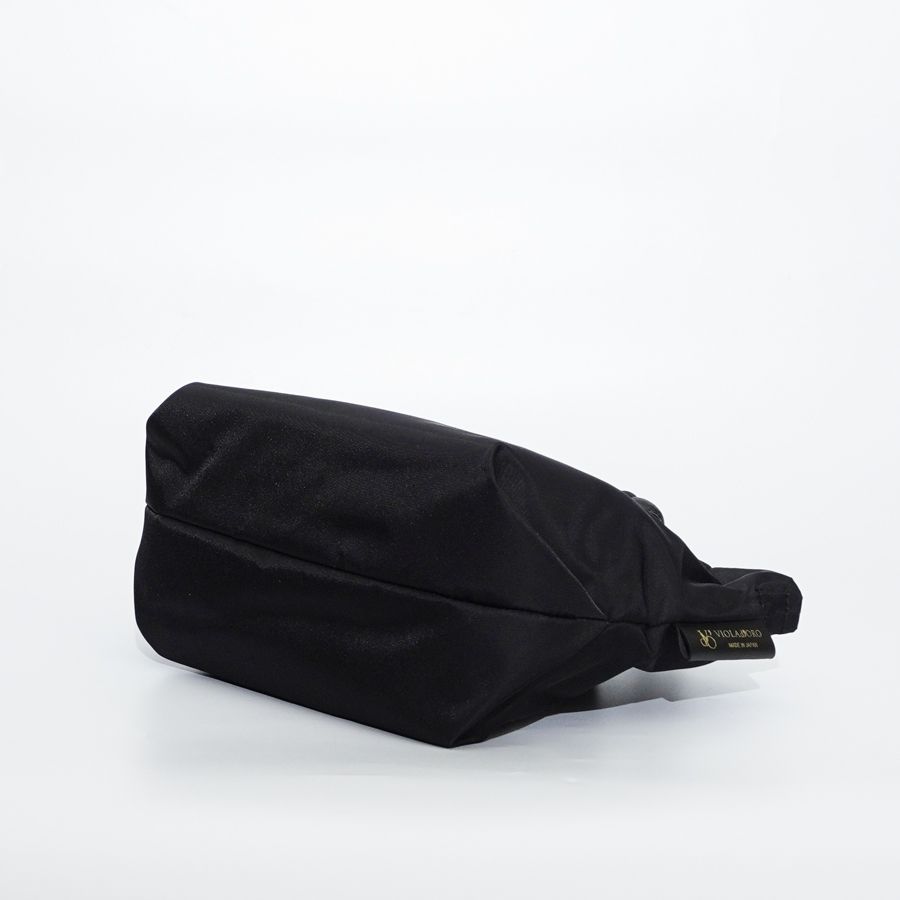 BIANCA / V-2174 / Black × Black / ノットハンドルナイロントート / Sサイズ / ビアンカ（ブラック×ブラック）ナイロン / 牛床革（Italian leather）/ 2WAY / ショルダーストラップ付き / V-2174