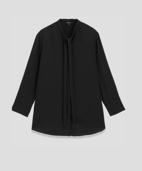 Prim Georgette Tie Blouse( ブラック)ポリエステル / ウォッシャブル / 手洗い可 / 01-5308209