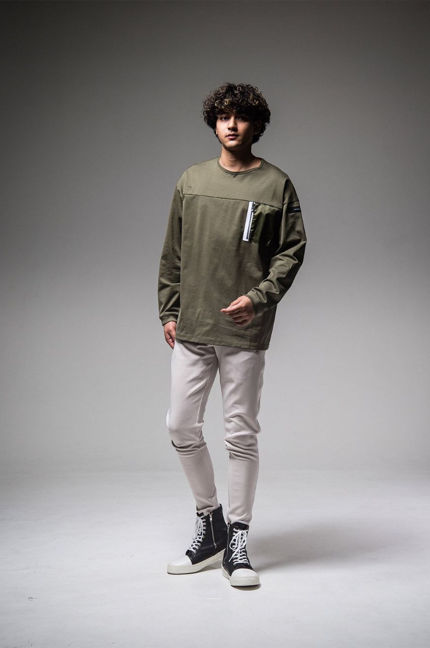 nylon pocket LOOSE LONG SLEAVE / ナイロンポケットルーズロングスリーブTシャツ