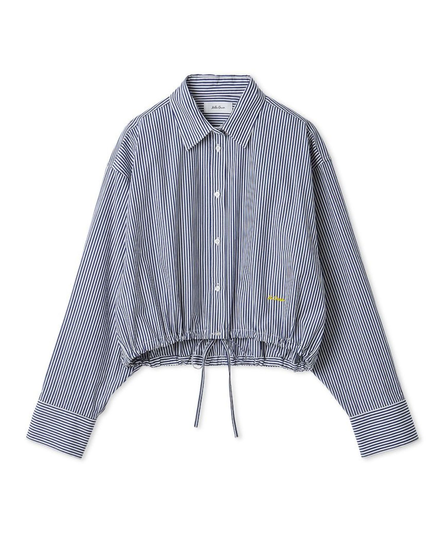 ストライプドロストショートシャツ (DNVY ) 綿 / 透け感無し / 裏地無し / 手洗可 /  09WFB261074