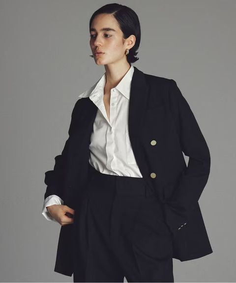 TWドビードスキンブレザー(ネイビー)ポリエステル / 前身頃、袖口にメタル釦 / JKUVGA0815