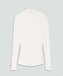 Soft Rib Gathered Neck Tee(アイボリー) / レーヨン / ウォッシャブル / 01-5301012