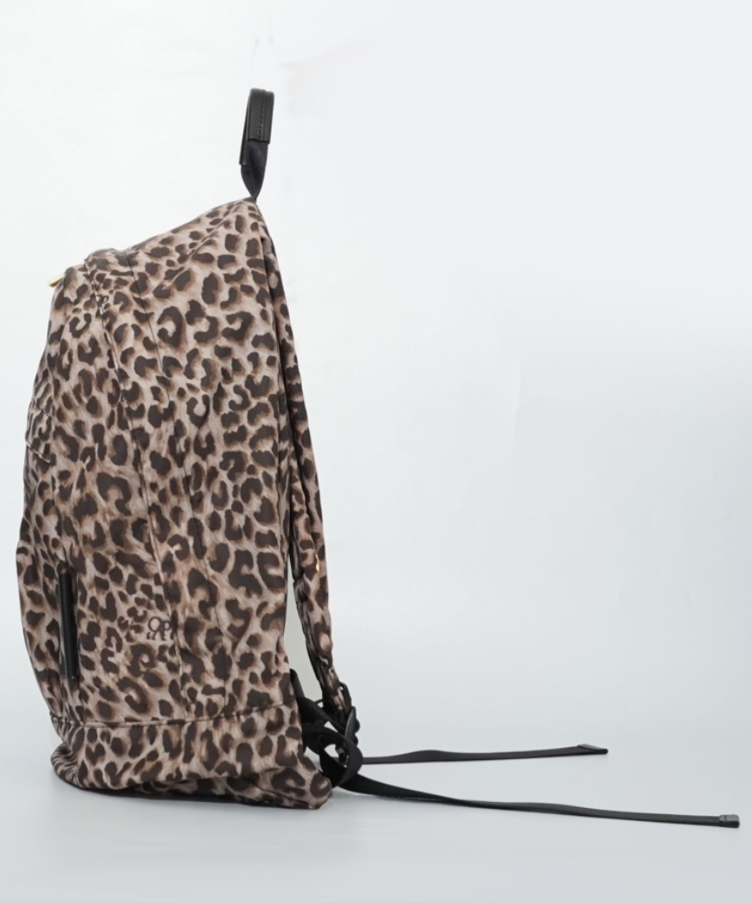 GINO(leopard)ナイロン×牛革 / ファスナーポケット / ゴールド金具 / V-2277