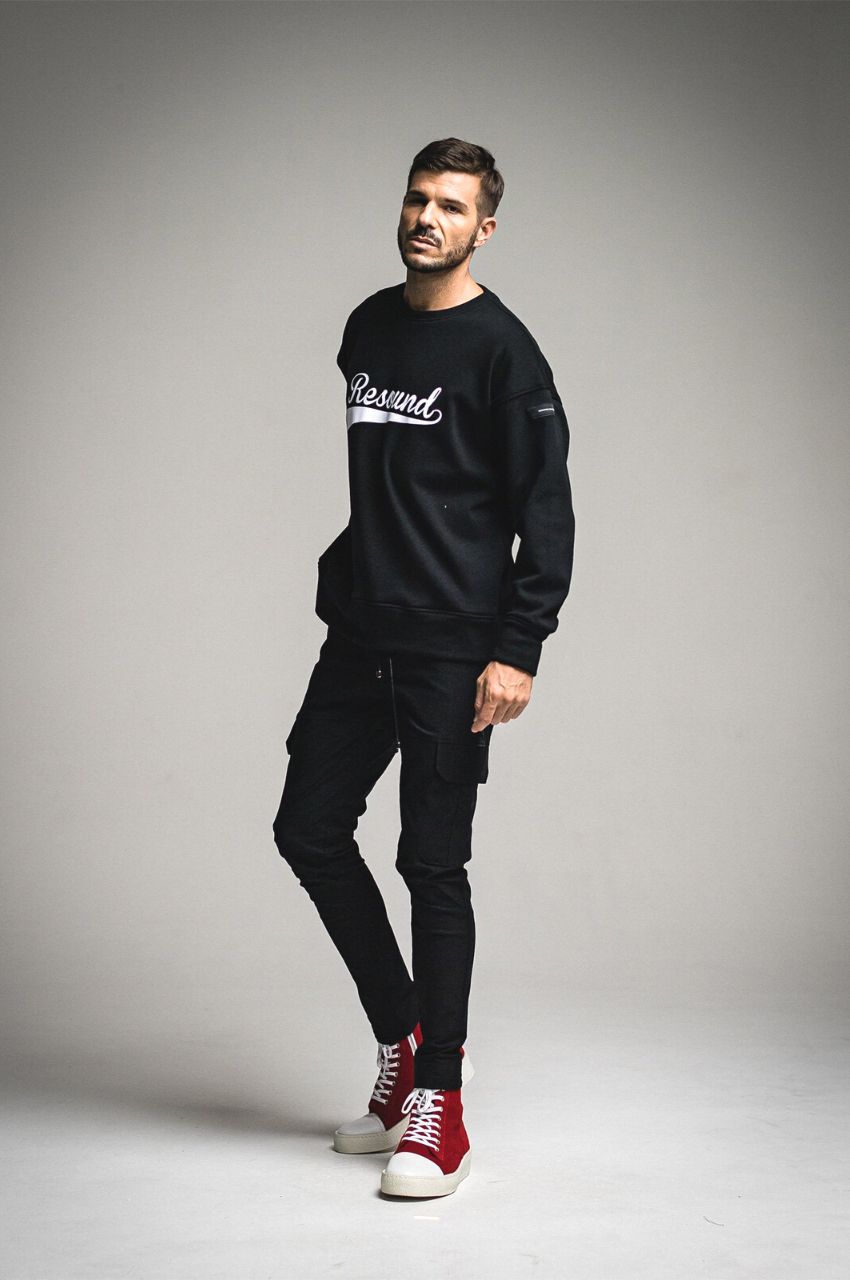 BBROGO VELOURS FLEECE DROP TRAINER  / ベースボールロゴ裏起毛ルーズトレーナー
