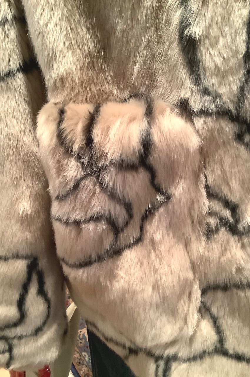 Traci Faux Fur Floral Lines / フェイクファー フローラル ライン