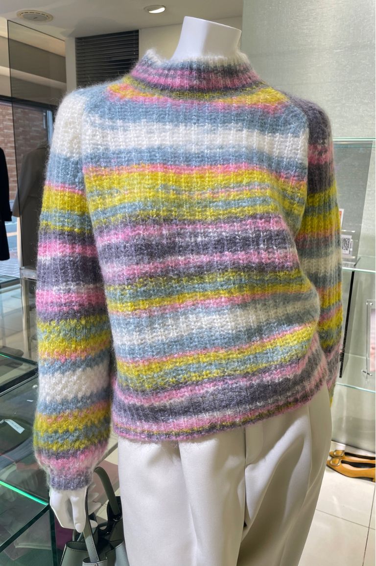 TOMORROWLAND - PRINTED MOHAIR BUILD NECK PULLOVER/プリントモヘヤ ...