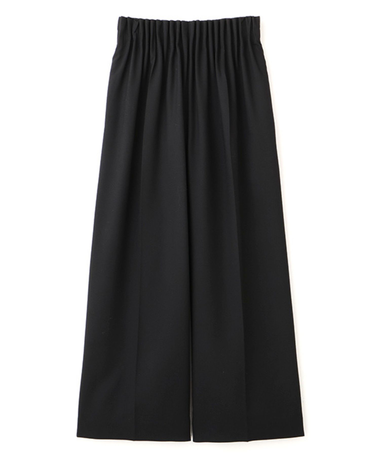 ダブルフェイスデザインウエストワイドパンツ(ブラック) ポリエステル / ウエストゴム / 1226120053