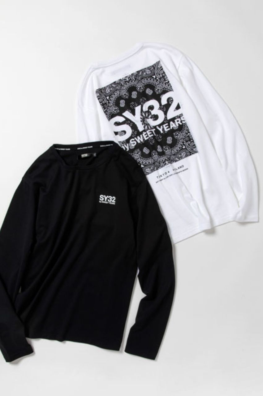 PAISLEY BACK PRINT L/S TEE