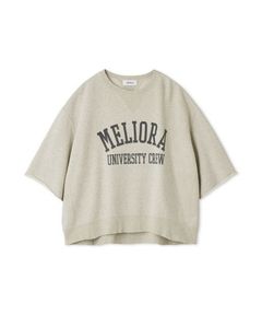 半袖コットンスウェットプルオーバー (LGRY) 綿 / カレッジ風ロゴ /  微起毛加工 / セットアップ対応 / 09WCT254193