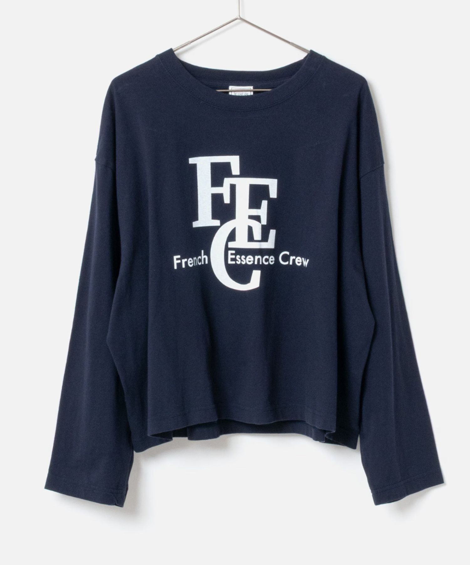 Long-sleeved T-shirt_Team logo style (ネイビーブルー) 綿 / 透けない / ダブルステッチ / 手洗可 / BK261-12210