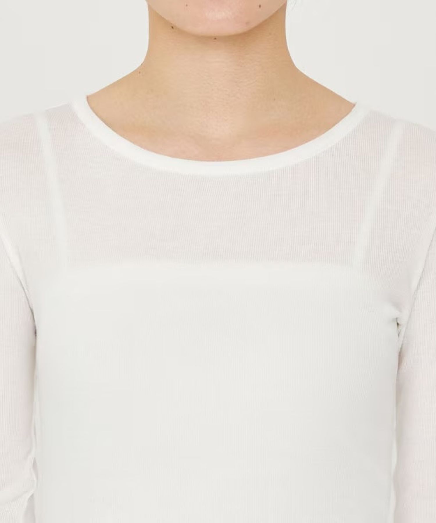 アルビニスタシフォンテレコボートネックカットソー(オフ) 綿 / ウォッシャブル / クルーネック / KKUVCA0205