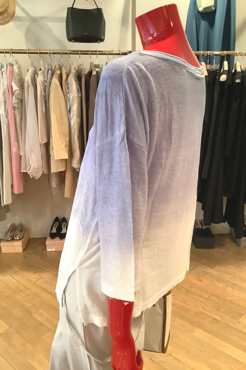 LINEN  JERSEY SPRAY PRINT OVER SIZE PULLOVER / リネンジャージースプレープリント オーバーサイズドプルオーバー
