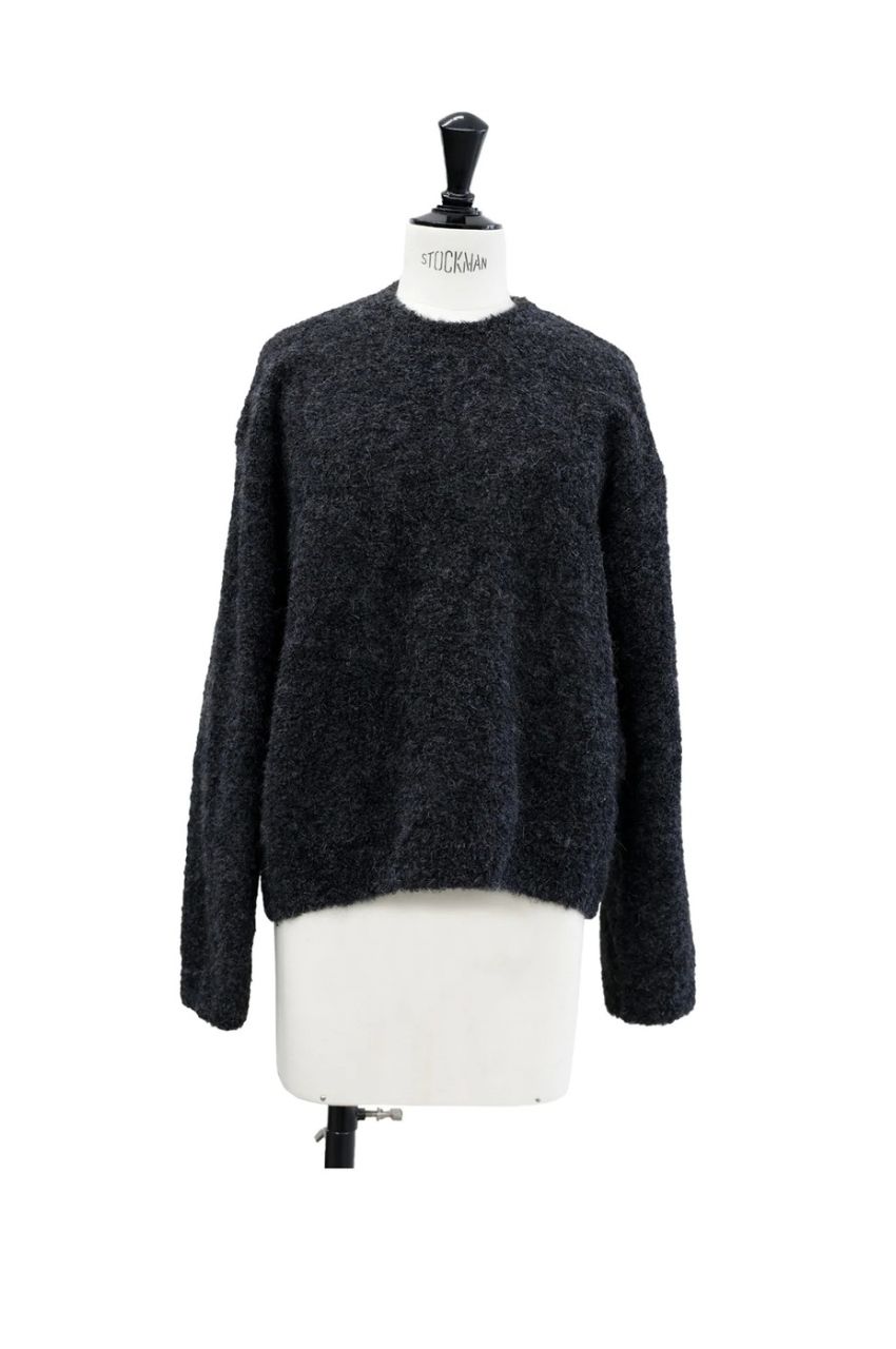 Alpaca loop loose pullover (BLACK) アルパカ / クルーネック / 軽量 / 静電気防止加工 / CT24320