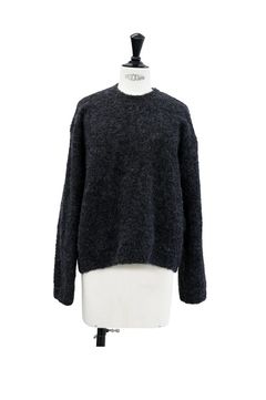 Alpaca loop loose pullover (BLACK) アルパカ / クルーネック / 軽量 / 静電気防止加工 / CT24320