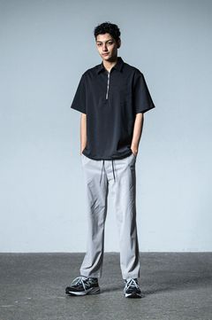PULLOVER HALF shirt (ブラック) ポリエステル / 裾ドローコード / ストレッチ / ウォッシャブル / RC33-SH-005