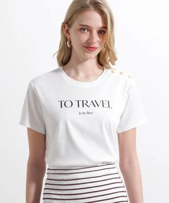 "TO TRAVEL" ロゴTシャツ (ホワイト) / 綿 100% / ウォッシャブル / 0315160521