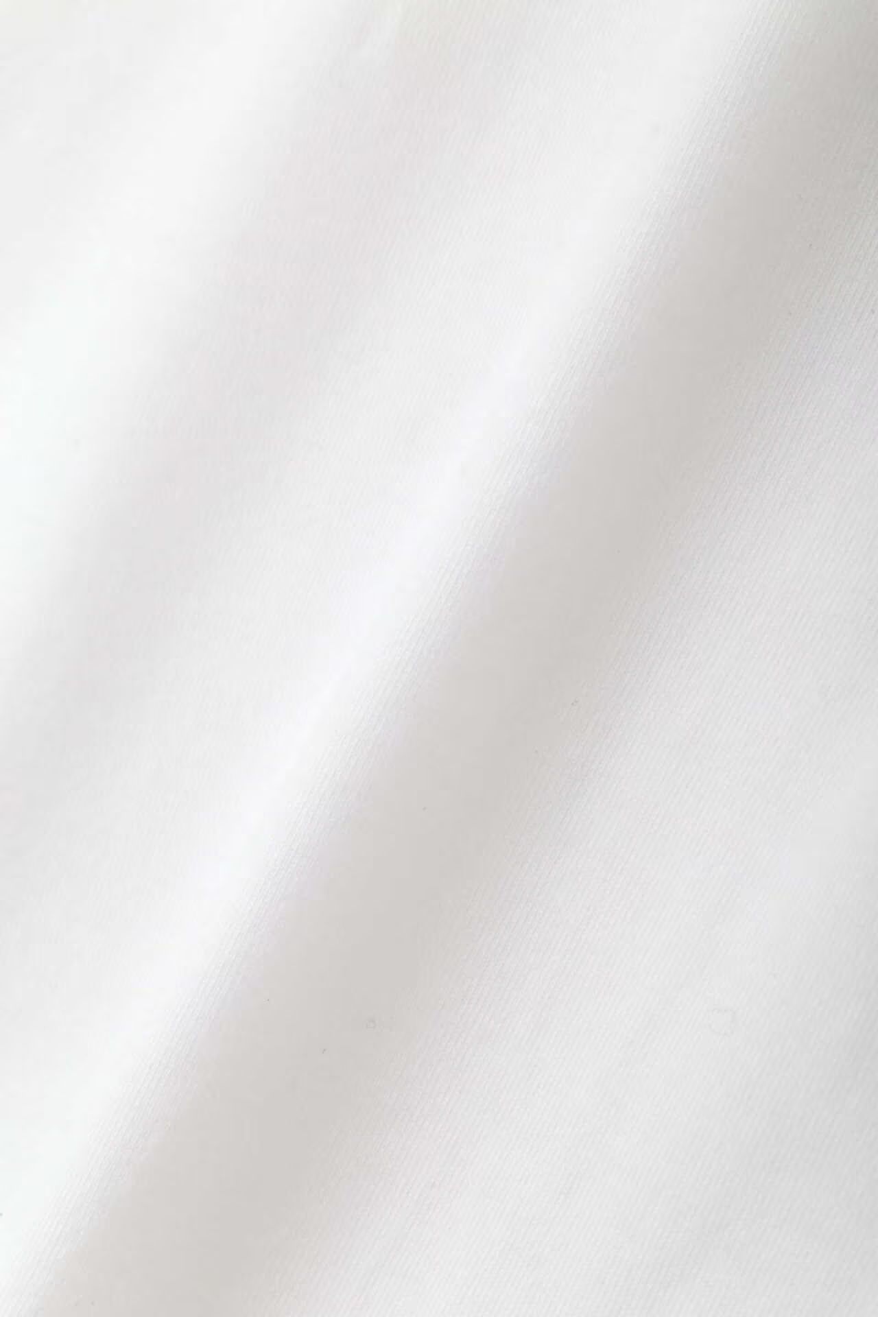 フレンチスリーブロゴTシャツ（ホワイト）綿100% / ストレッチ / ウォッシャブル / 日本製