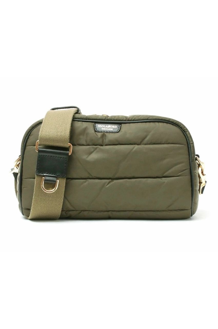 GINO / ジーノ (Khaki) / ナイロン / 牛革 (Italian Leather) / ショルダーバッグ / 長財布入るサイズ / 日本製 / V-2192