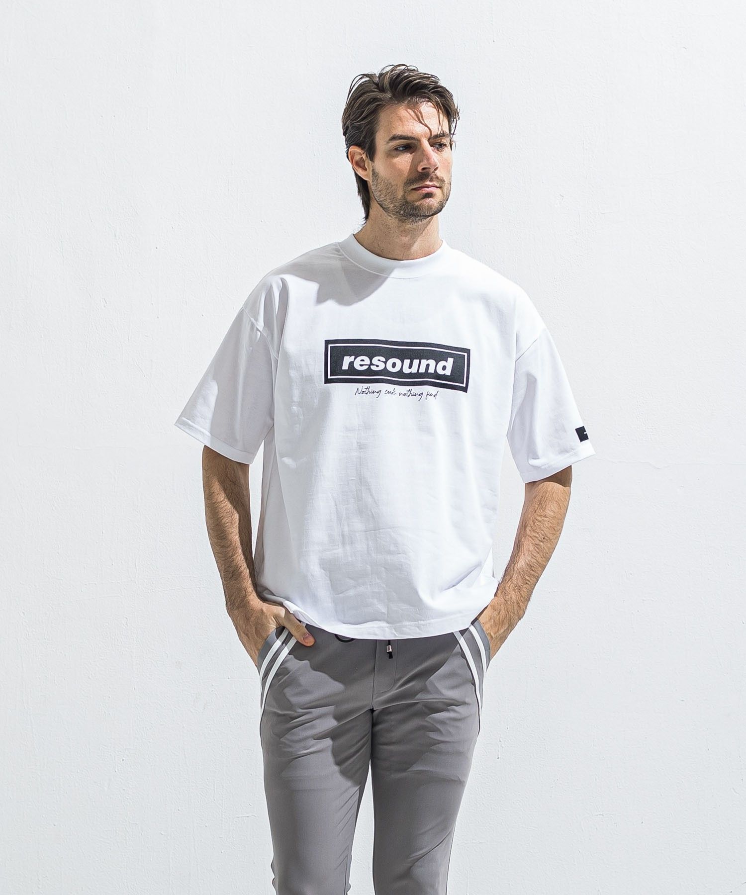 BOX OVER TEE (WHBK)コットン / ボックスロゴ / UVカット/ 透湿性 / 手洗可 / RC40-T-007