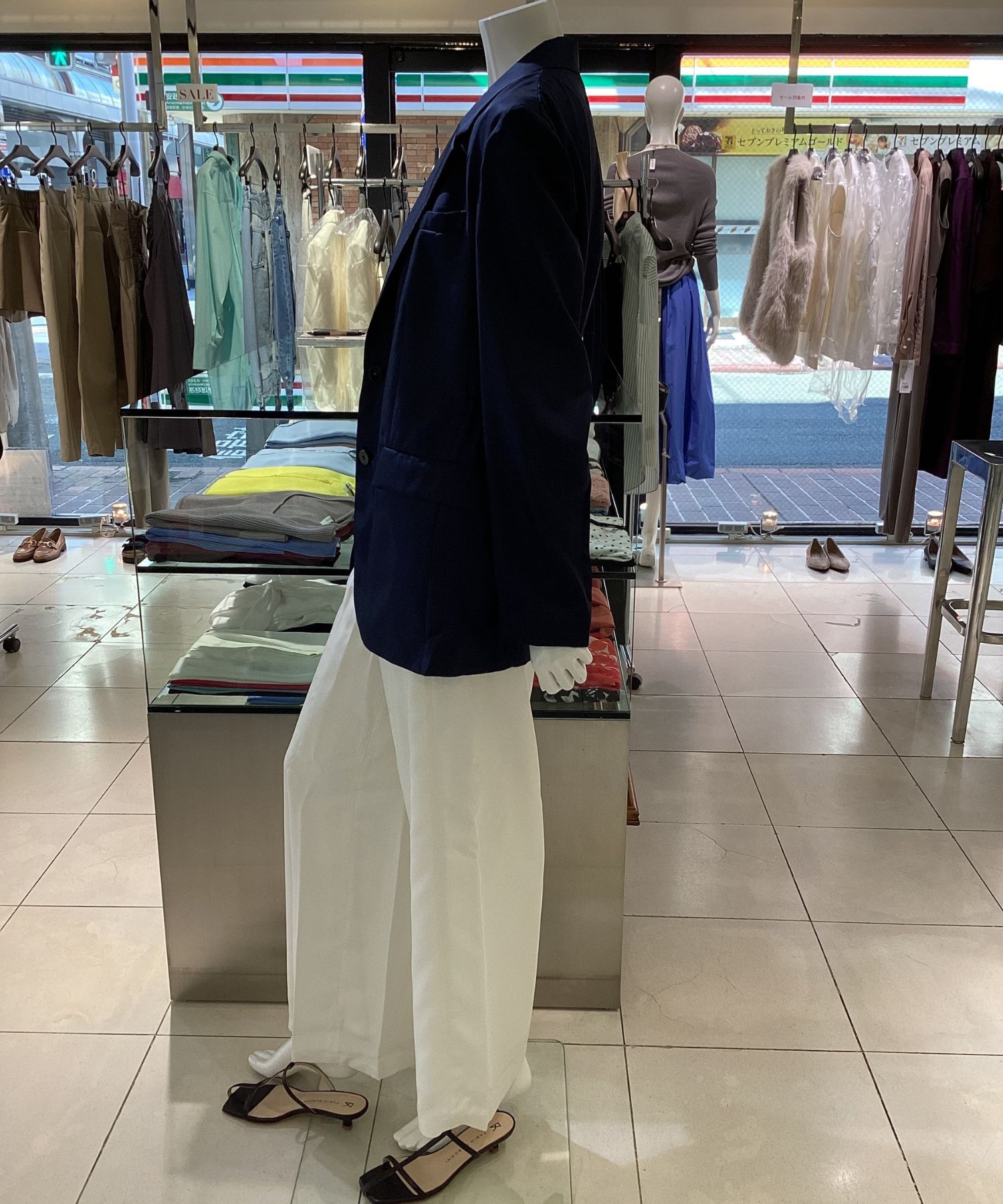 Mod Silk Twil Cinched Blazer(ノクターンネイビー)綿 / ウォッシャブル / 手洗い可 / 01-5304109