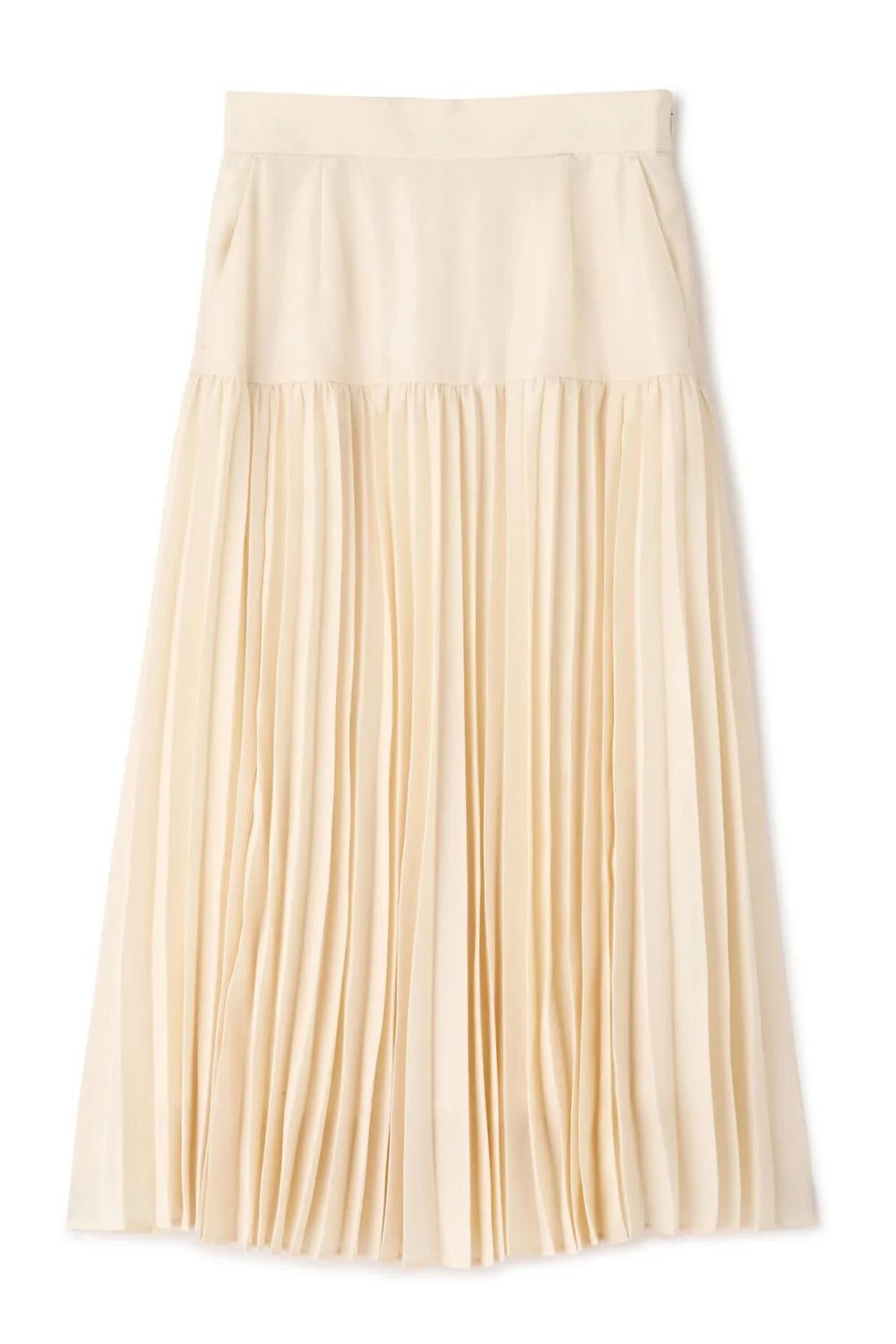 ヨークプリーツスカート (エクリュ) / ポリエステル 100% / 0315120220