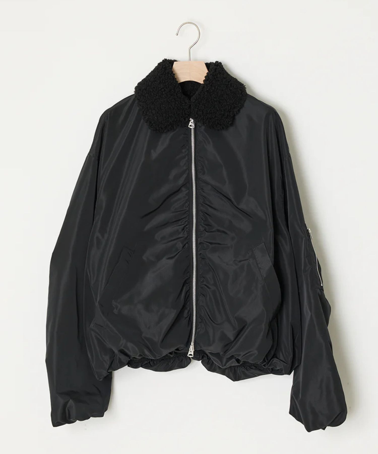 LIGHT COCOON JACKET (BLACK) ポリエステル / 付け衿取外し可 / 軽量 / ADWS-501-34