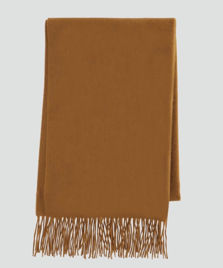 ハナエモリ　どこまでも上品　カシミアストールファー Theory - カシミヤブランケットストール(アカシアブラウン) カシミヤ