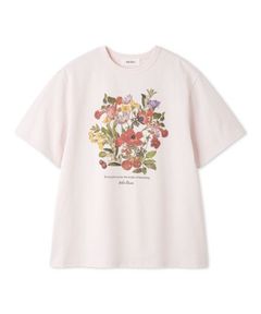 ボタニカルグラフィックTシャツ (LPNK) 綿 / ドライタッチ / フロントプリント / 手洗可 / 09WCT261935