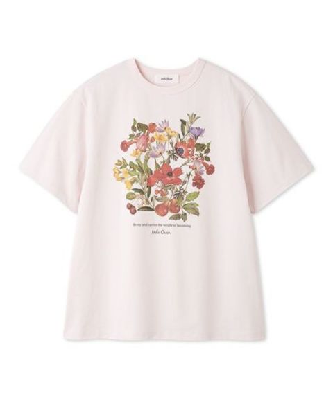 ボタニカルグラフィックTシャツ (LPNK) 綿 / ドライタッチ / フロントプリント / 手洗可 / 09WCT261935