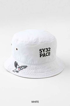 PACE DESIGN BUCKET HAT (ホワイト ) コットン / 刺繍 /ワッペン / /15115