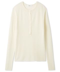 ベロアヘンリーネックリブニット( WHT ) ポリエステル / ベロアテープ / ウール混 / 伸縮性 / 手洗可/ 09WNT255001