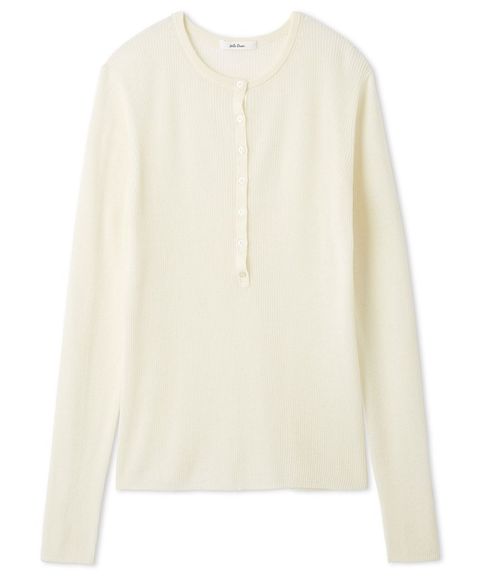 ベロアヘンリーネックリブニット( WHT ) ポリエステル / ベロアテープ / ウール混 / 伸縮性 / 手洗可/ 09WNT255001