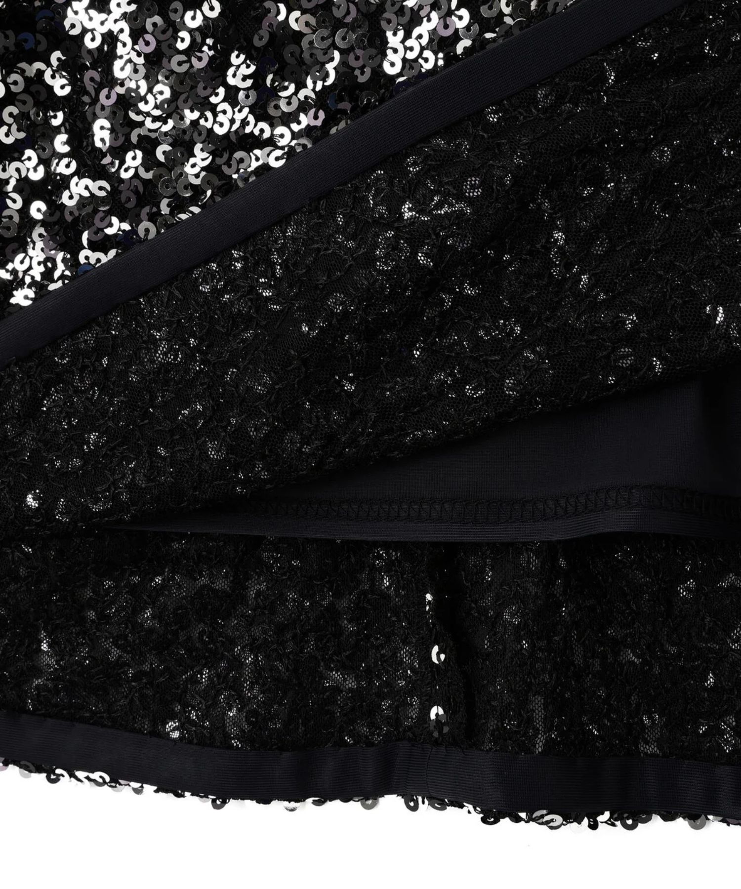 スパンコールスカート(シルバー)ポリエステル / ウエストゴム / ストレッチあり / 0315220109