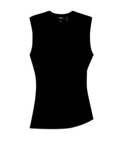 Soft Rib Vneck Cutout Top (ブラック ) レーヨン / 伸縮性有り / ウエスト斜めドレープ / 手洗可 / 01-6201003