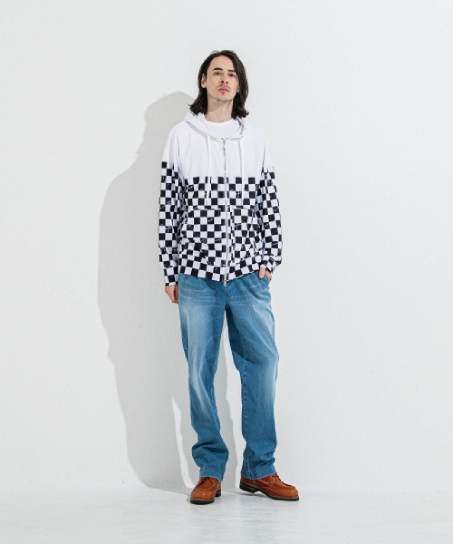 DENIM JERSEY WIDE PT (ライトインディゴ) コットン / セミワイドシルエット / ウエストドロ ーコード/ スラッシュサイドポケット / RC36-ST-016WTD-3