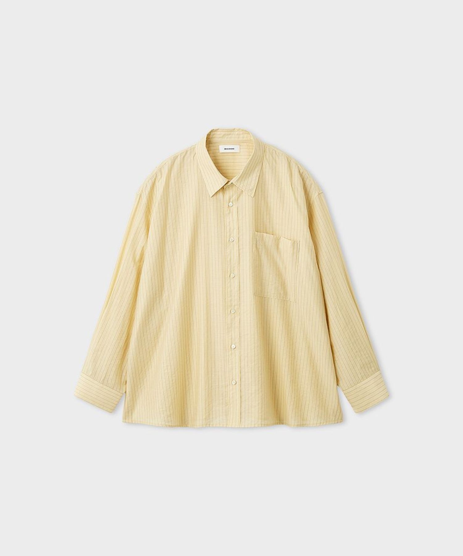 シアーストライプサイドオープンシャツ(イエロー) レーヨン / ウォッシャブル / 手洗い可 / オーバーサイズ / MWFB261091