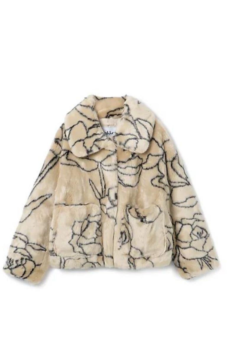 jakke - Traci Faux Fur Floral Lines / フェイクファー