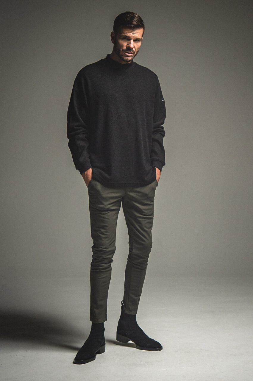 MOCKNECK OVER KNIT / モックネックドロップショルダーニット