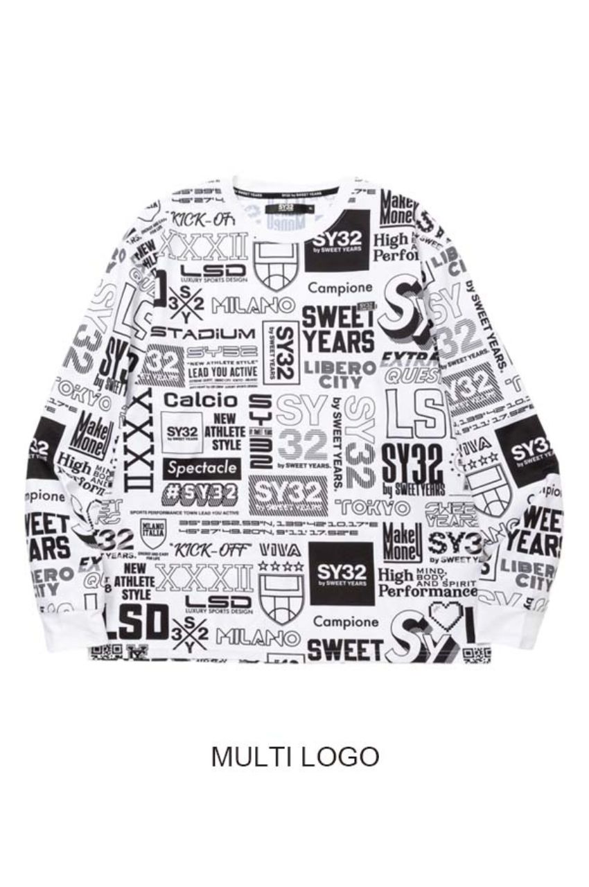 GRAPHIC PATTERN L/S TEE (MULTI LOGO) ポリエステル / オリジナル柄 / マルチグラフィック / 14533
