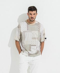 BANDANA OVER  TEE (BEIGE) コットン / オーバーサイズ / オーガニックコットン / 5部袖 / RC36-T-009