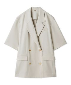 金釦ハーフスリーブジャケット(IVR) ポリエステル / 裏地無し / UVカット / メタルボタン / 09WFJ261133