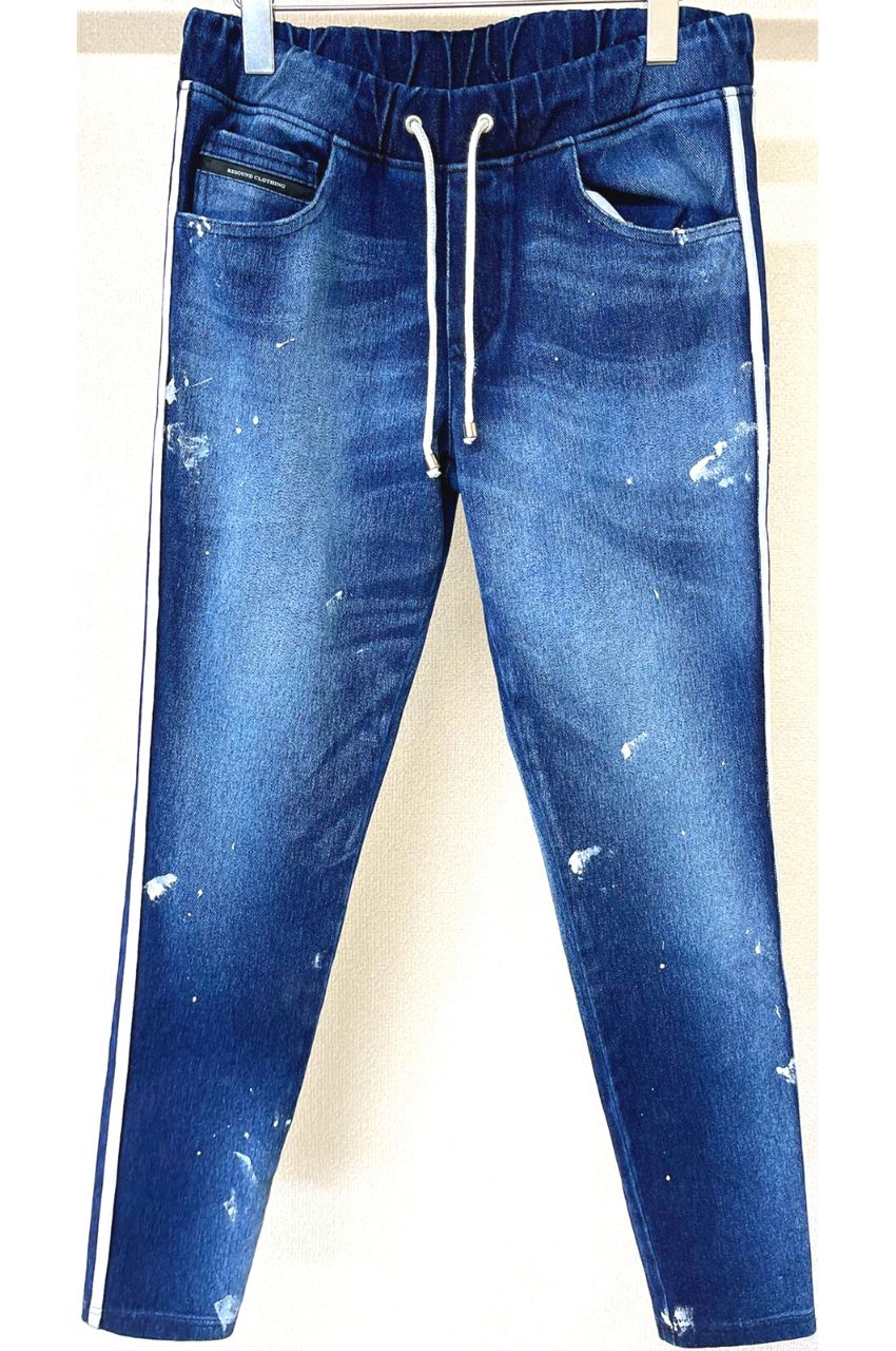 DENIM JERSEY LINE PT DIND/  インンディゴデニムジャージラインパンツ