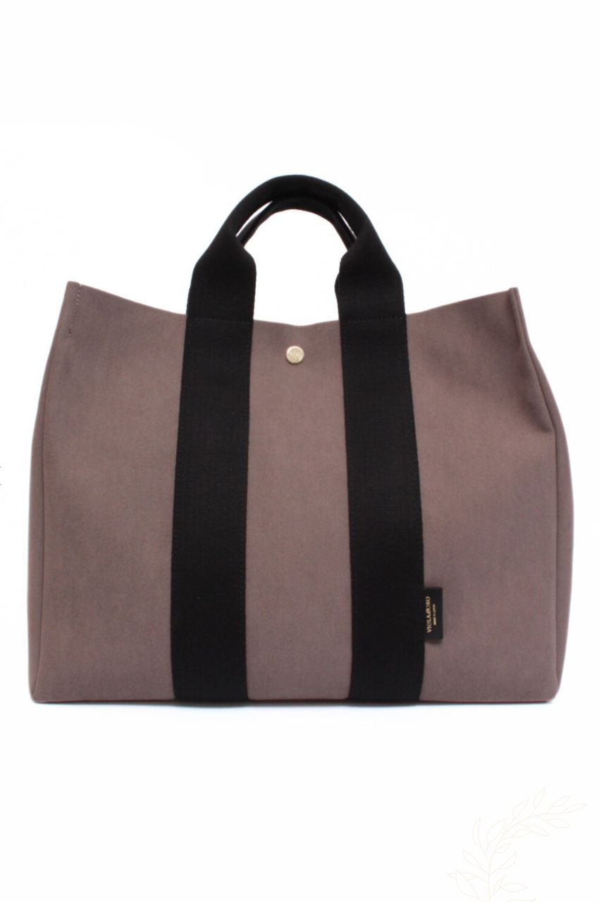 マイクロファイバースエードトートバッグ (taupe×black) ナイロン / 軽量 / 弱撥水 / ショルダーストラップ付き / V-2064