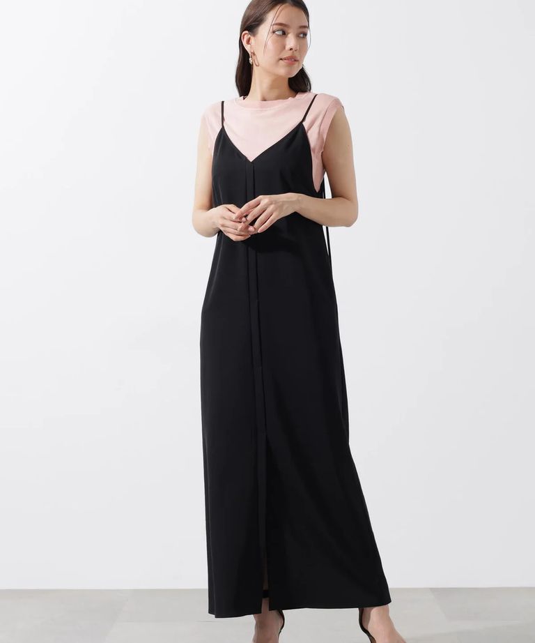 GOLDS♡ビジューバックル付きAラインラッフルフリルワンピース♡未着♡黒ピンク ne Quittez pas ヌキテパ レースワンピース レースワンピース
