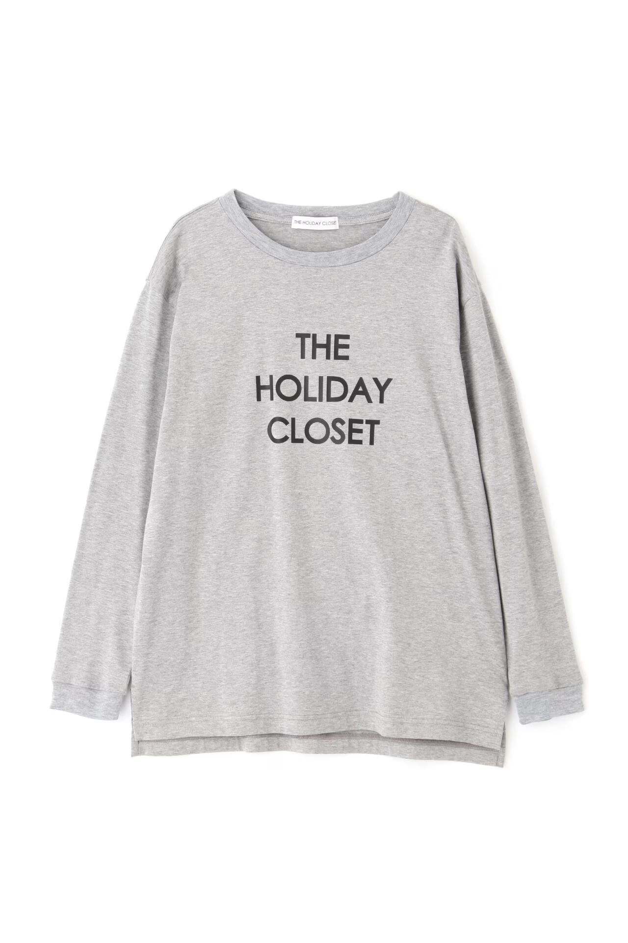 [THE HOLIDAY CLOSET] ロゴロンT（グレー）綿 100% / カットソー素材 / ストレッチ / 脇スリット有り / ウォッシャブル