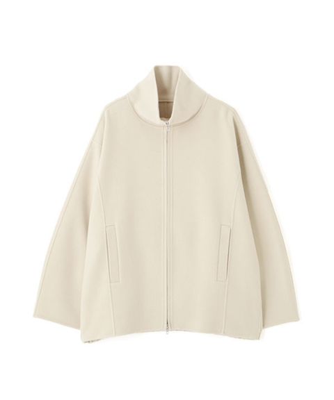 メルトンスタンドネックリバーブルゾン ( SAGE ) 毛 / ジップアップ / ドルマンスリーブ / 後裾ギャザー /  1225602089