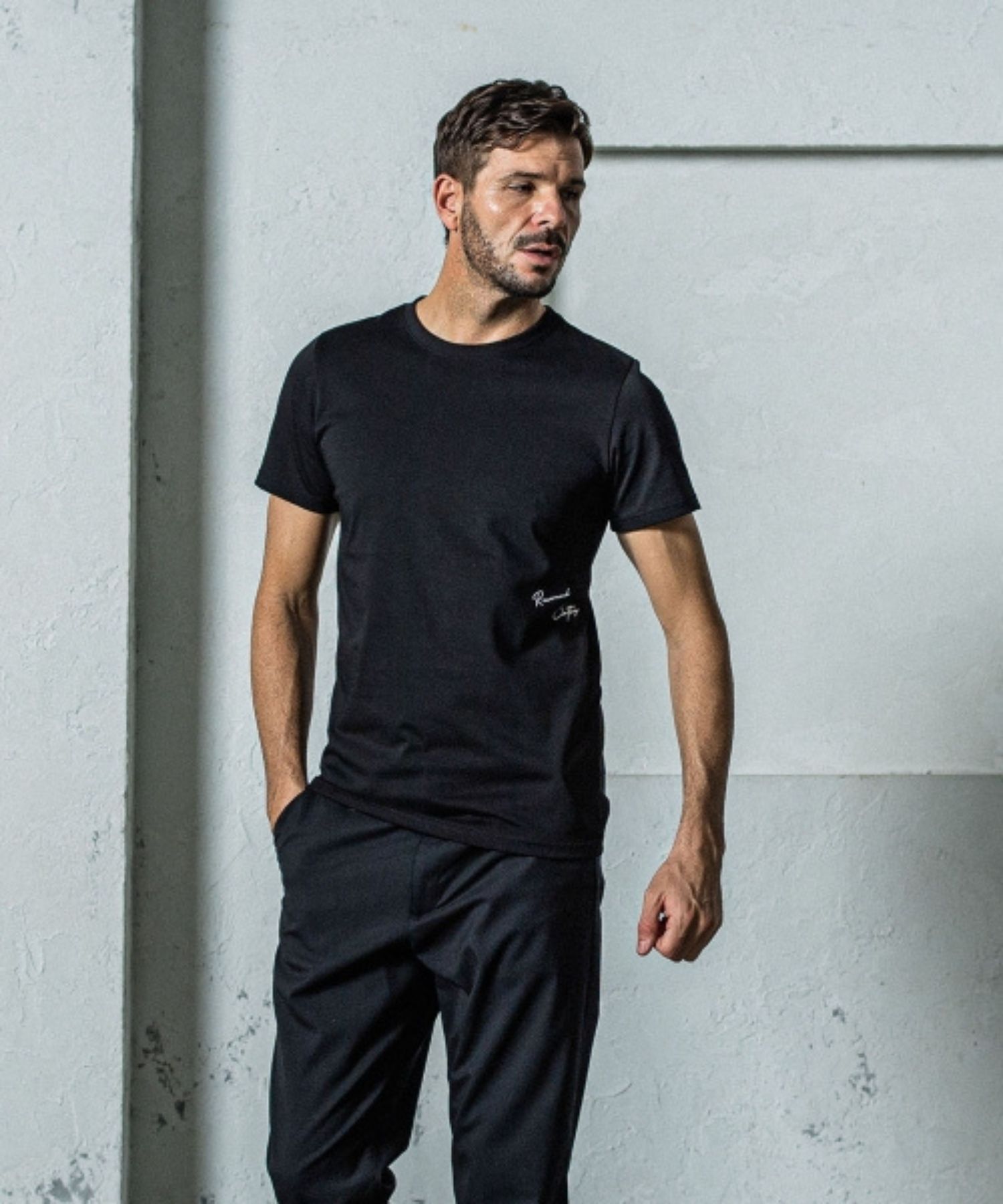 SIDE RC BASIC TEE (BLACK) コットン / ベイシックシルエット / サイドロゴ / UVカット / RC35-T-004